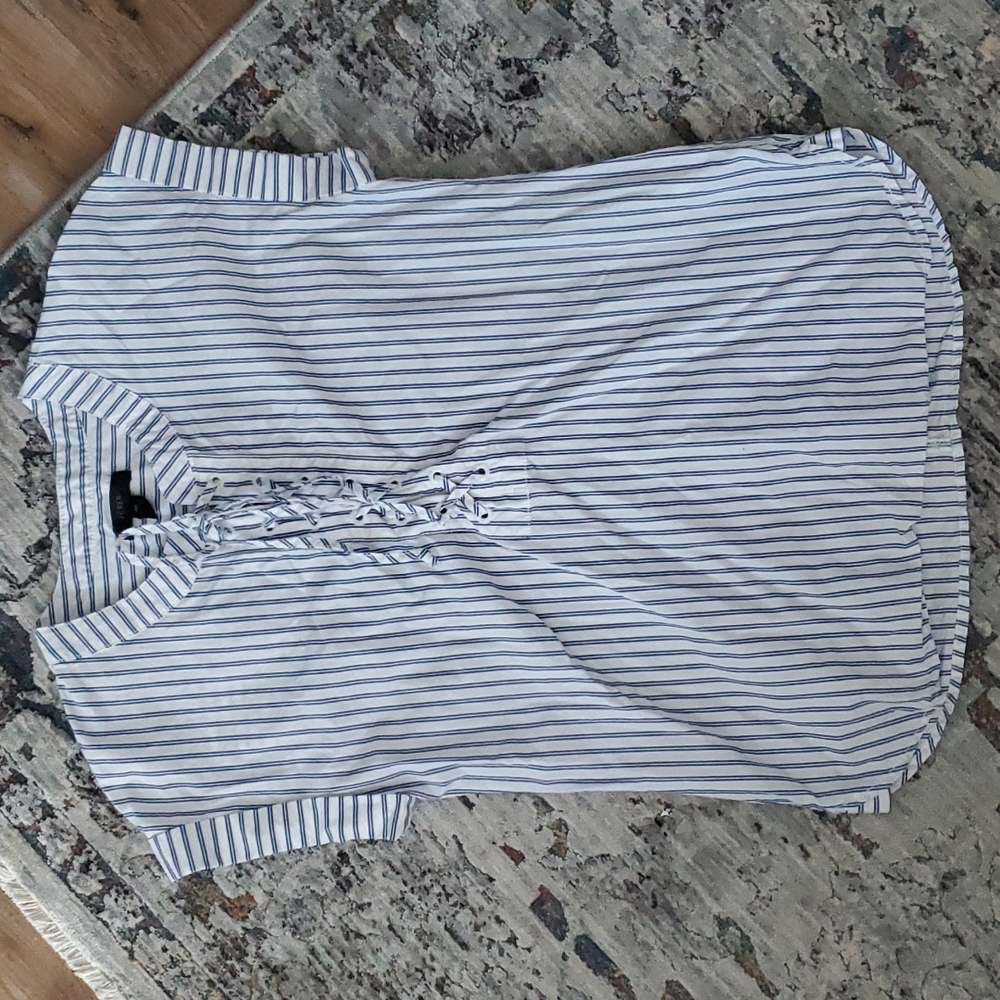 J Crew Navy & White Stripe Top Size XS
